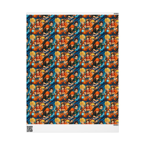 Anime Mash up Gift Wrapping Paper Character Collage
