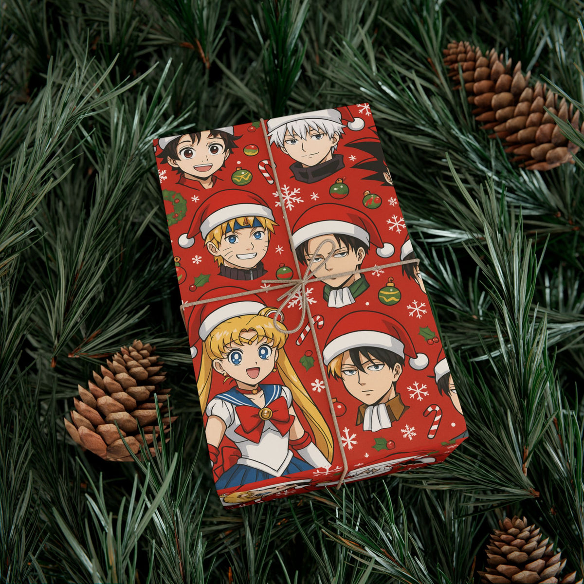 Christmas Anime Wrapping Paper, Festive Gift Wrap Papers for Holidays, Cute Xmas Wrapping Sheets, Unique Present Packaging Supplies, Cartoon