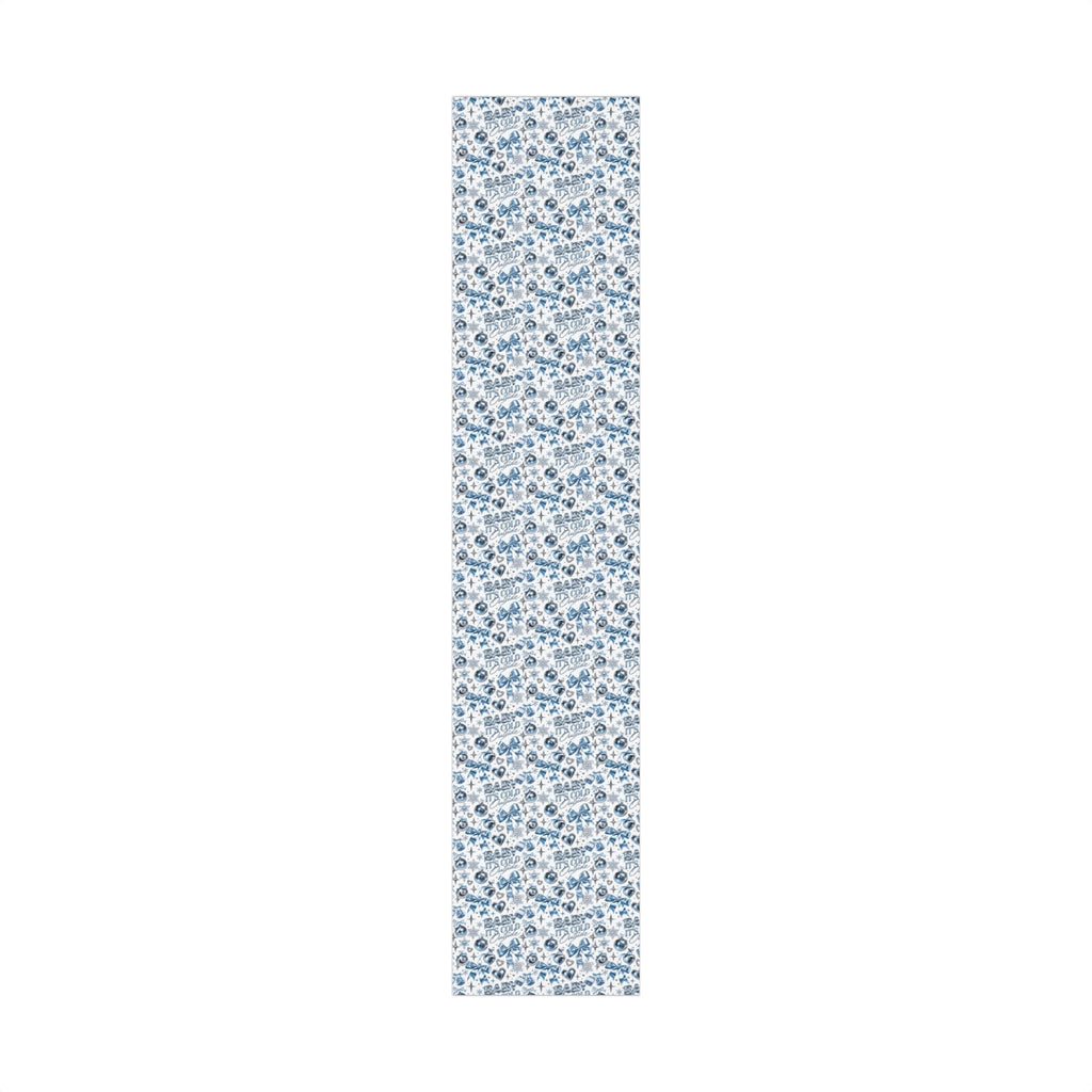 Baby It’s Cold Y2K Christmas Wrapping Paper – Icy Blue & Chrome Holiday Gift Wrap