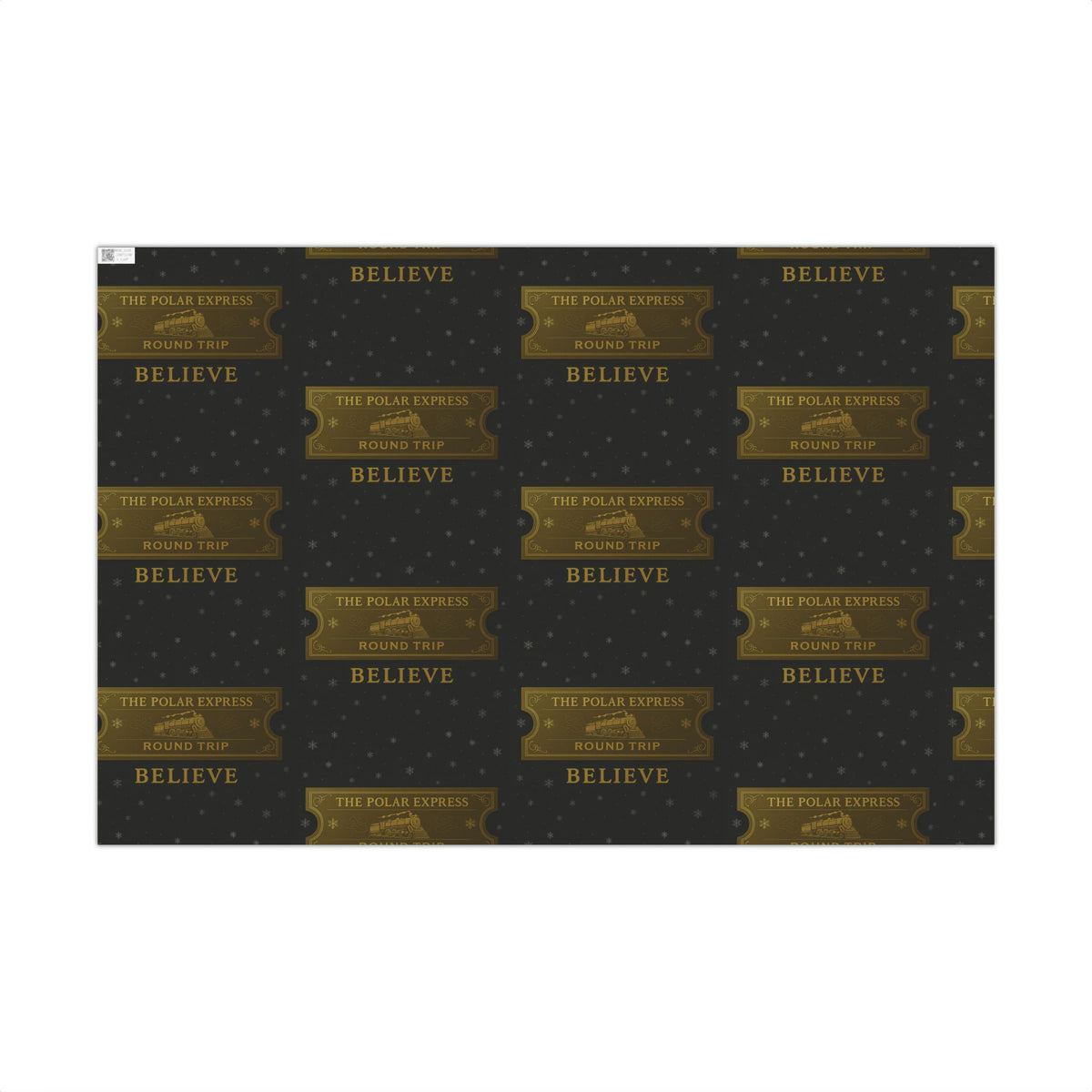 Christmas Golden Ticket Gift Wrap Papers - Polar Express Design for Holiday Parties, Movie Nights, DIY Gift Surprises. Black and Gold