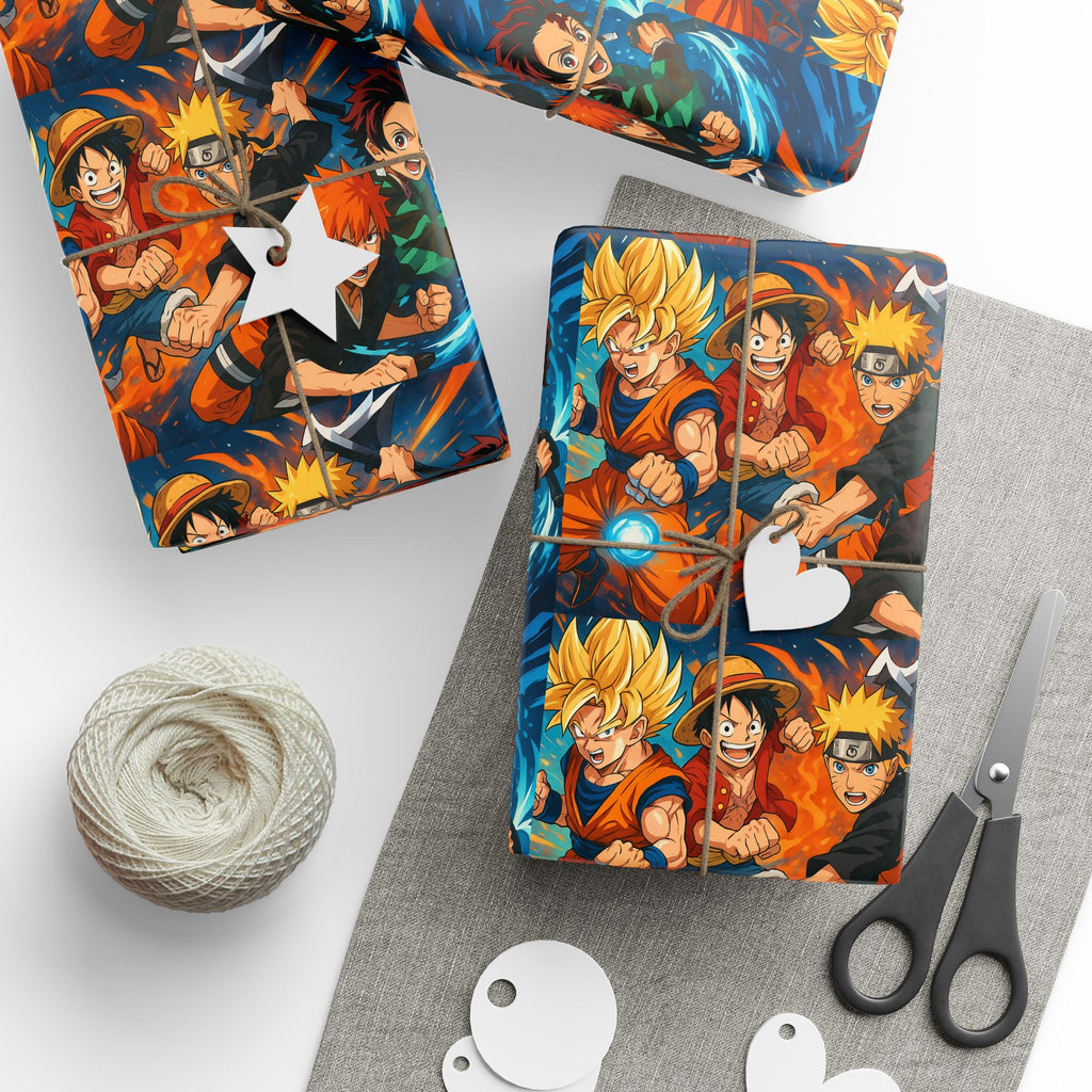 Anime Mash up Gift Wrapping Paper Character Collage