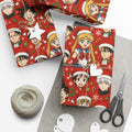 Christmas Anime Wrapping Paper, Festive Gift Wrap Papers for Holidays, Cute Xmas Wrapping Sheets, Unique Present Packaging Supplies, Cartoon