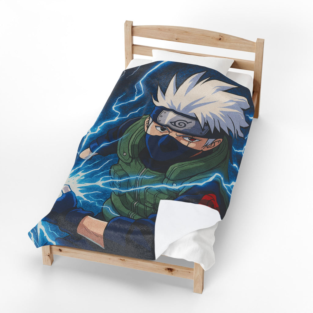 Kakashi Lightning Rasengan Anime Gift Plush Blanket | Anime Ninja Illustration