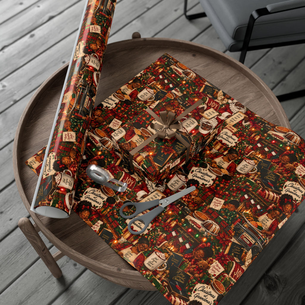 Christmas at Grandma’s Wrapping Paper – Black Family Nostalgia Holiday Gift Wrap