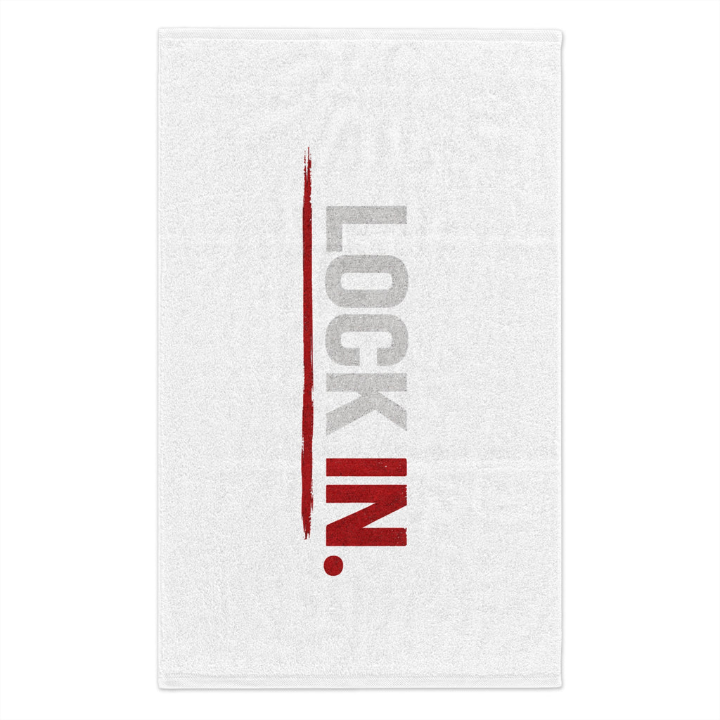 "LOCK IN." Motivational Sports Rally Towel (11x18)
