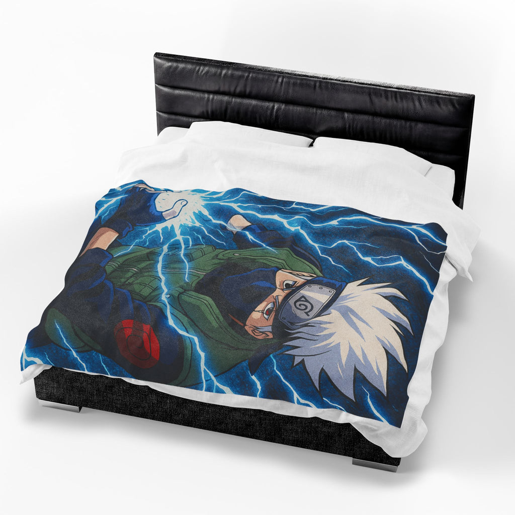 Kakashi Lightning Rasengan Anime Gift Plush Blanket | Anime Ninja Illustration
