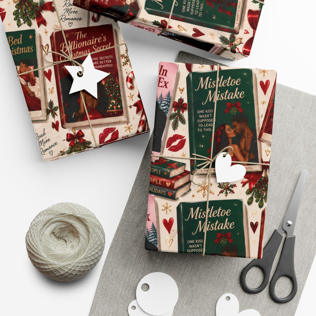 Christmas Romance Novel Wrapping Paper – Spicy Holiday Book Lover Gift Wrap