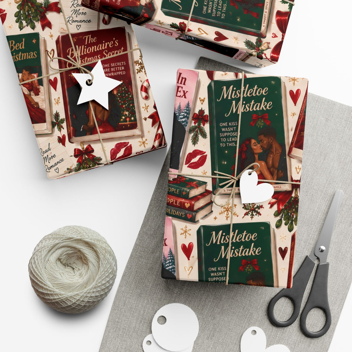 Christmas Romance Novel Wrapping Paper – Spicy Holiday Book Lover Gift Wrap