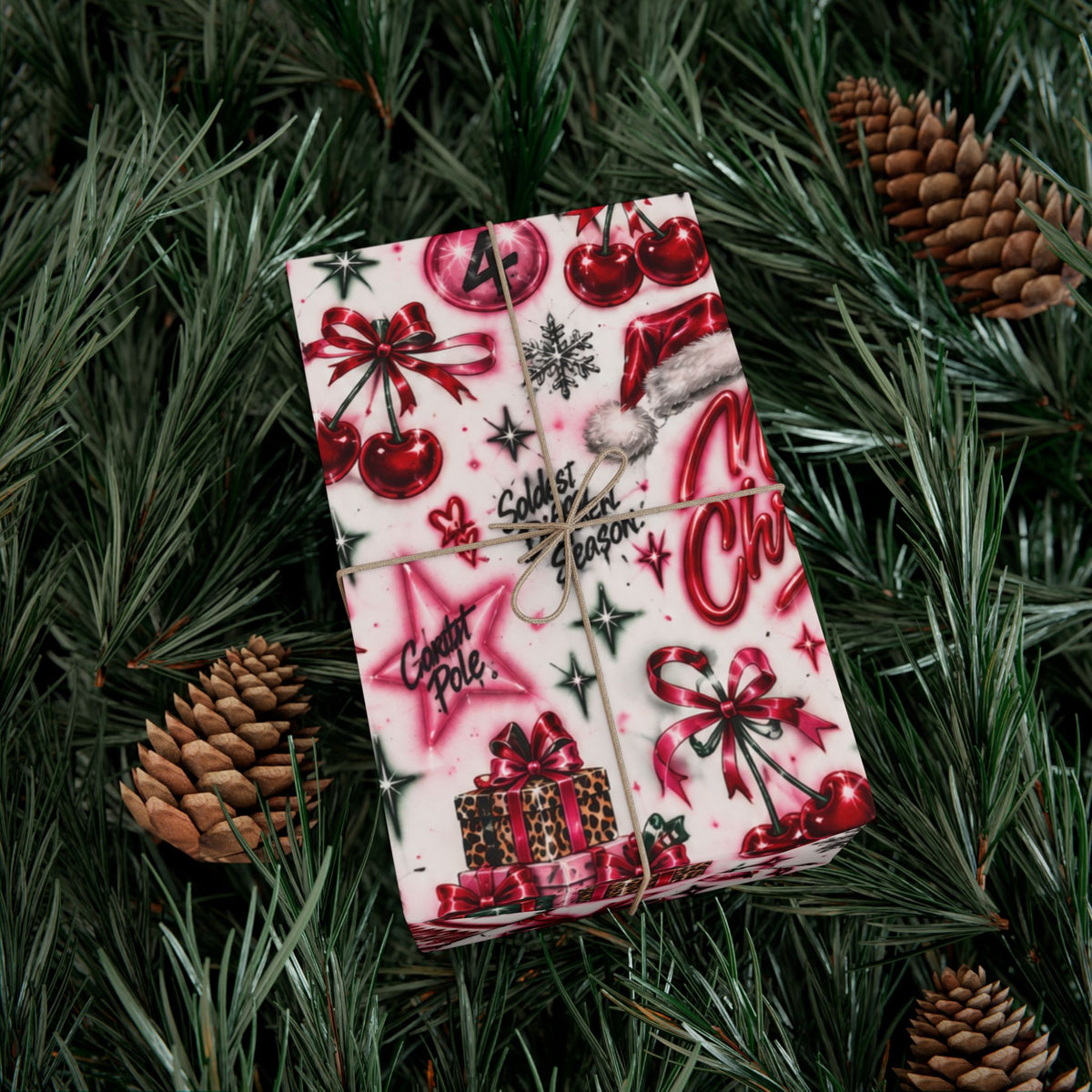 Title: Airbrushed Christmas Wrapping Paper