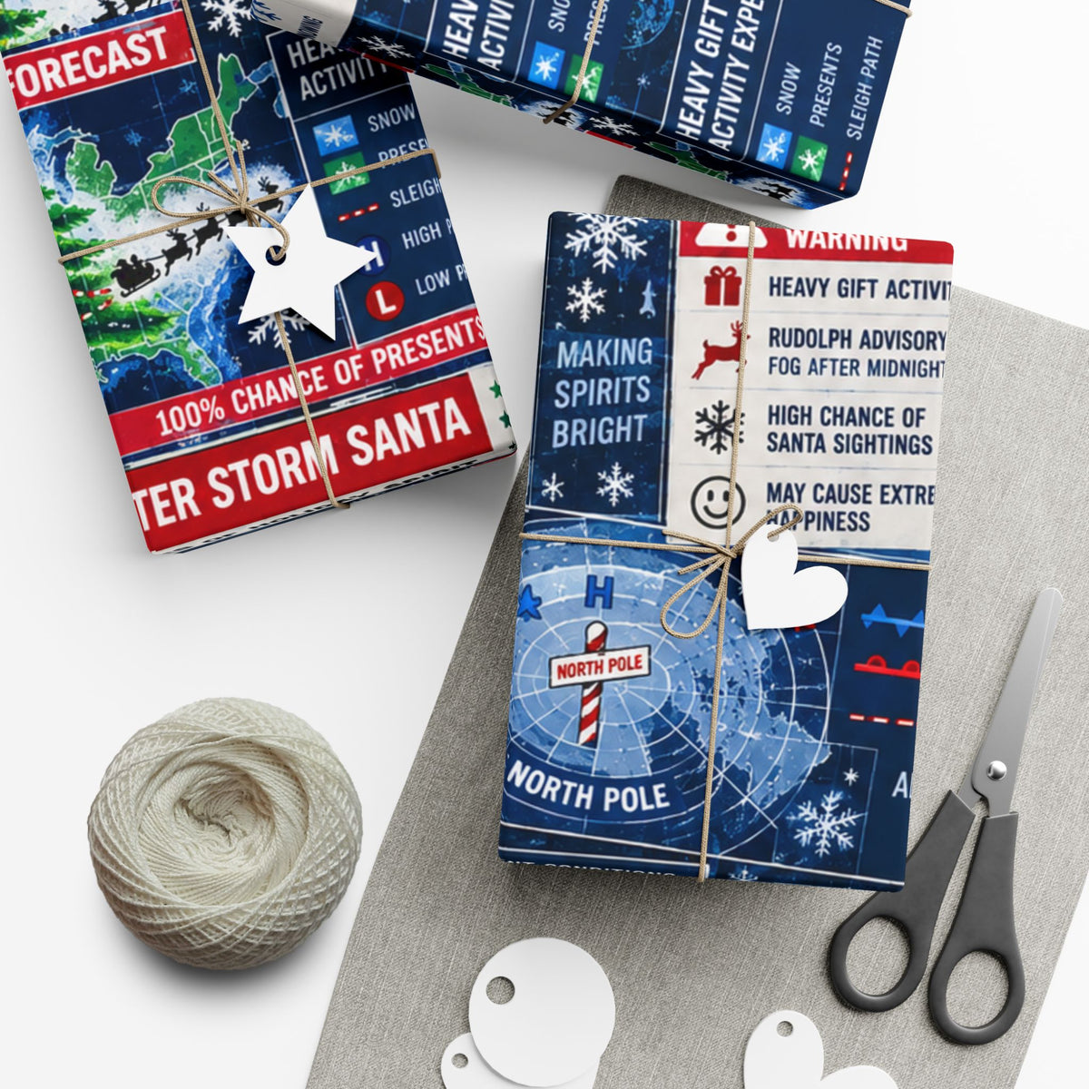 Christmas Forecast Wrapping Paper – Funny North Pole Weather Radar Holiday Gift Wrap