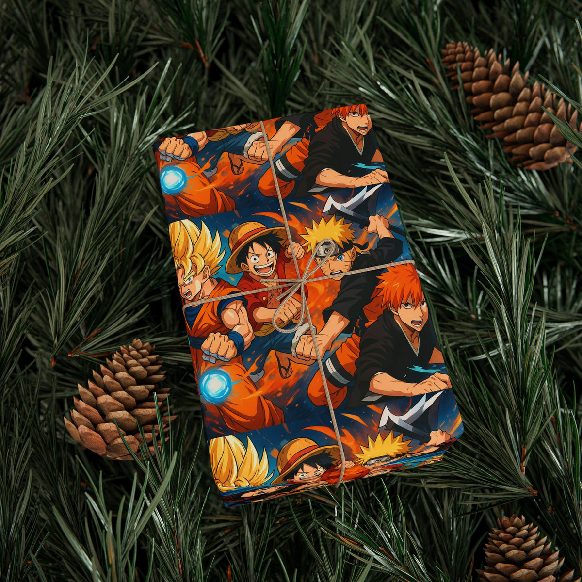 Anime Mash up Gift Wrapping Paper Character Collage