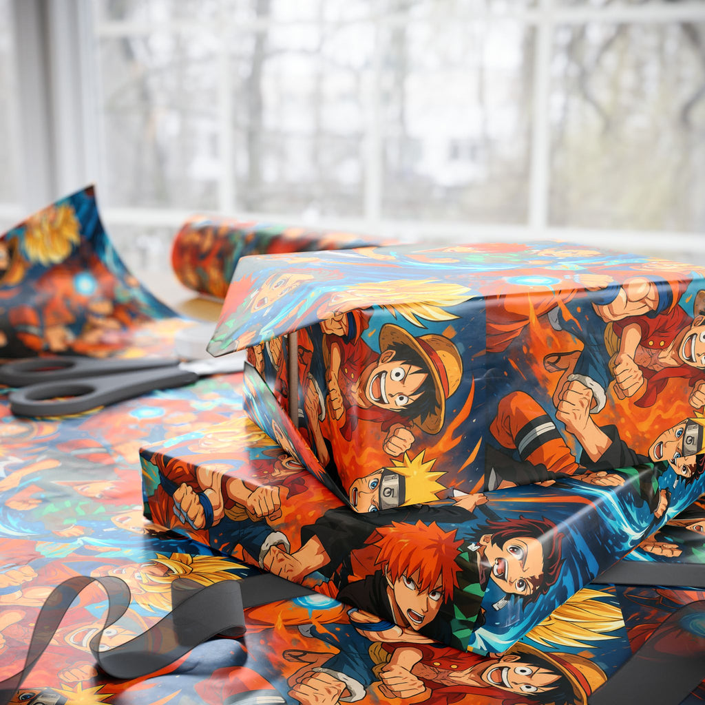 Anime Mash up Gift Wrapping Paper Character Collage