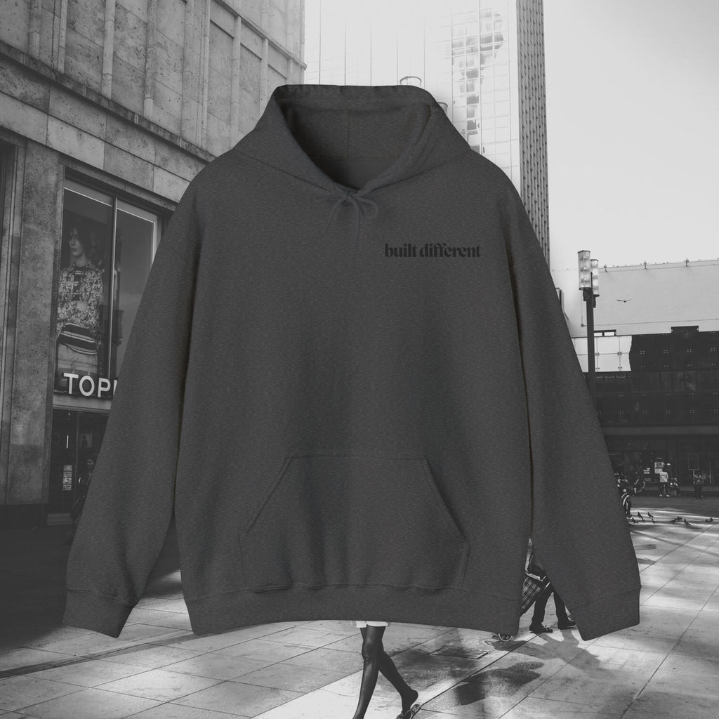 Built Different Hoodie - Unisex Streetwear Pullover | Gym, Chill, or Everyday Wear, Unisex Sweatshirt, Streetwear, Pullover, Hooded