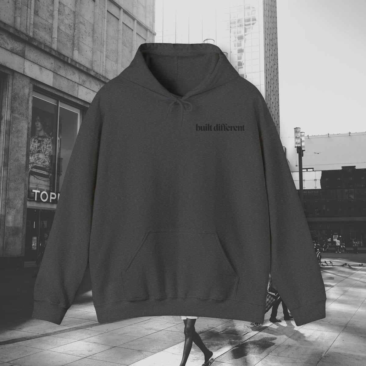 Built Different Hoodie - Unisex Streetwear Pullover | Gym, Chill, or Everyday Wear, Unisex Sweatshirt, Streetwear, Pullover, Hooded