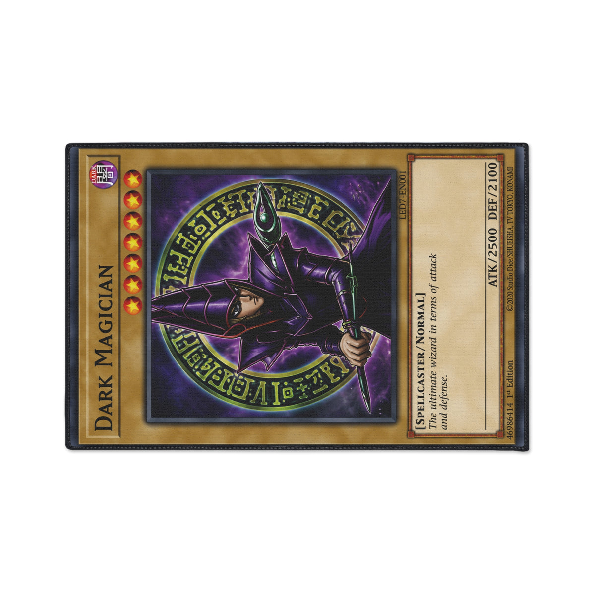 Dark Magician trading card floor mat | game room playmat, anime card art