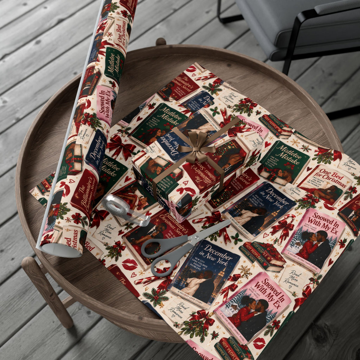 Christmas Romance Novel Wrapping Paper – Spicy Holiday Book Lover Gift Wrap