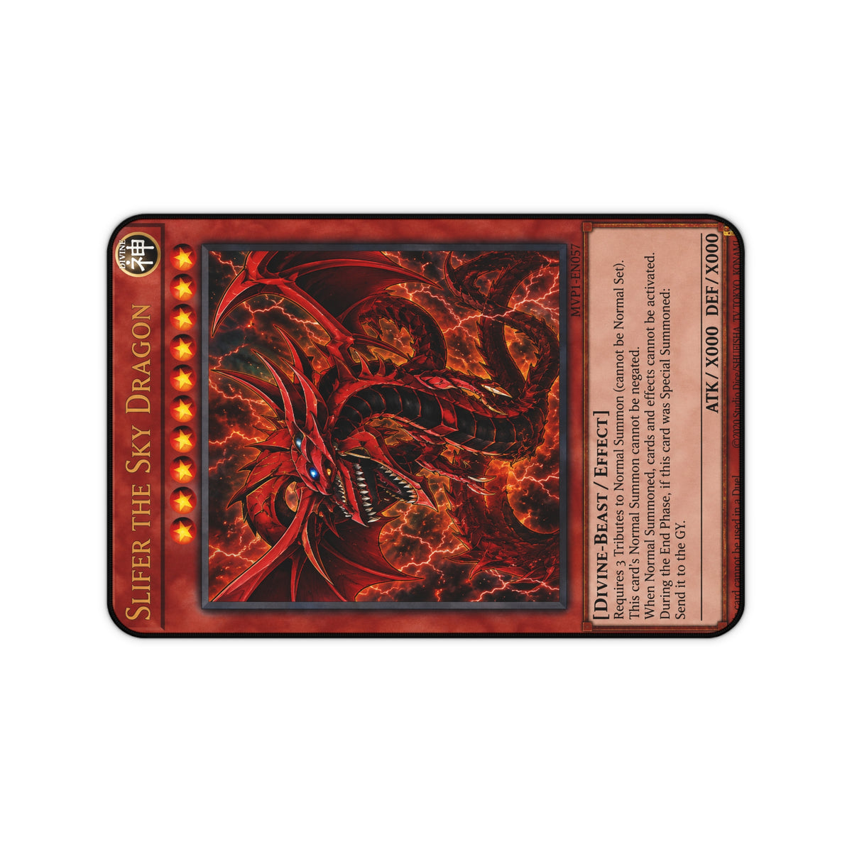 Yu Gi Oh Inspired Slifer the Sky Dragon Desk Mat | Trading Card Art Mouse Pad
