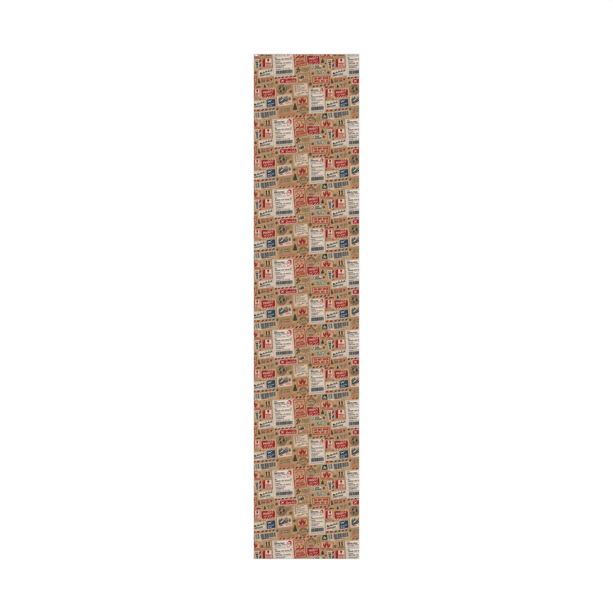 Package in Transit Christmas Wrapping Paper – North Pole Shipping Label Holiday Gift Wrap