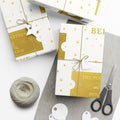 Christmas Golden Ticket Gift Wrap Papers - Polar Express Design for Holiday Parties, Movie Nights, DIY Gift Surprises. White and Gold