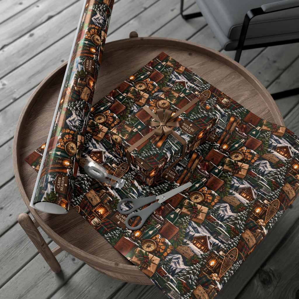 Cabin Season Christmas Wrapping Paper – Rustic Mountain Lodge & Winter Holiday Gift Wrap