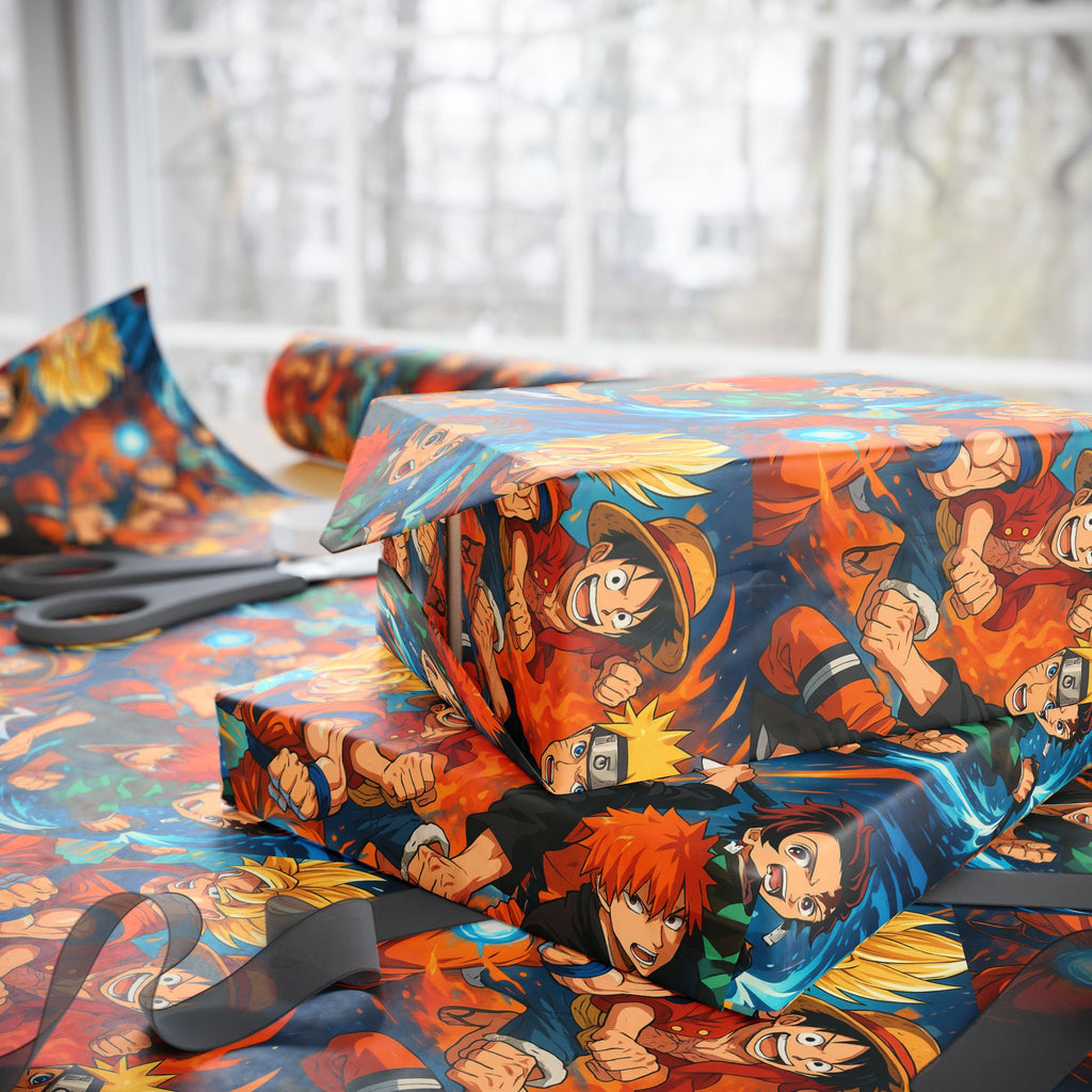 Anime Mash up Gift Wrapping Paper Character Collage