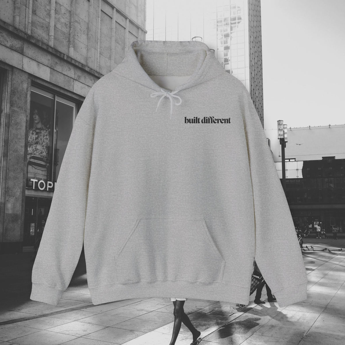 Built Different Hoodie - Unisex Streetwear Pullover | Gym, Chill, or Everyday Wear, Unisex Sweatshirt, Streetwear, Pullover, Hooded