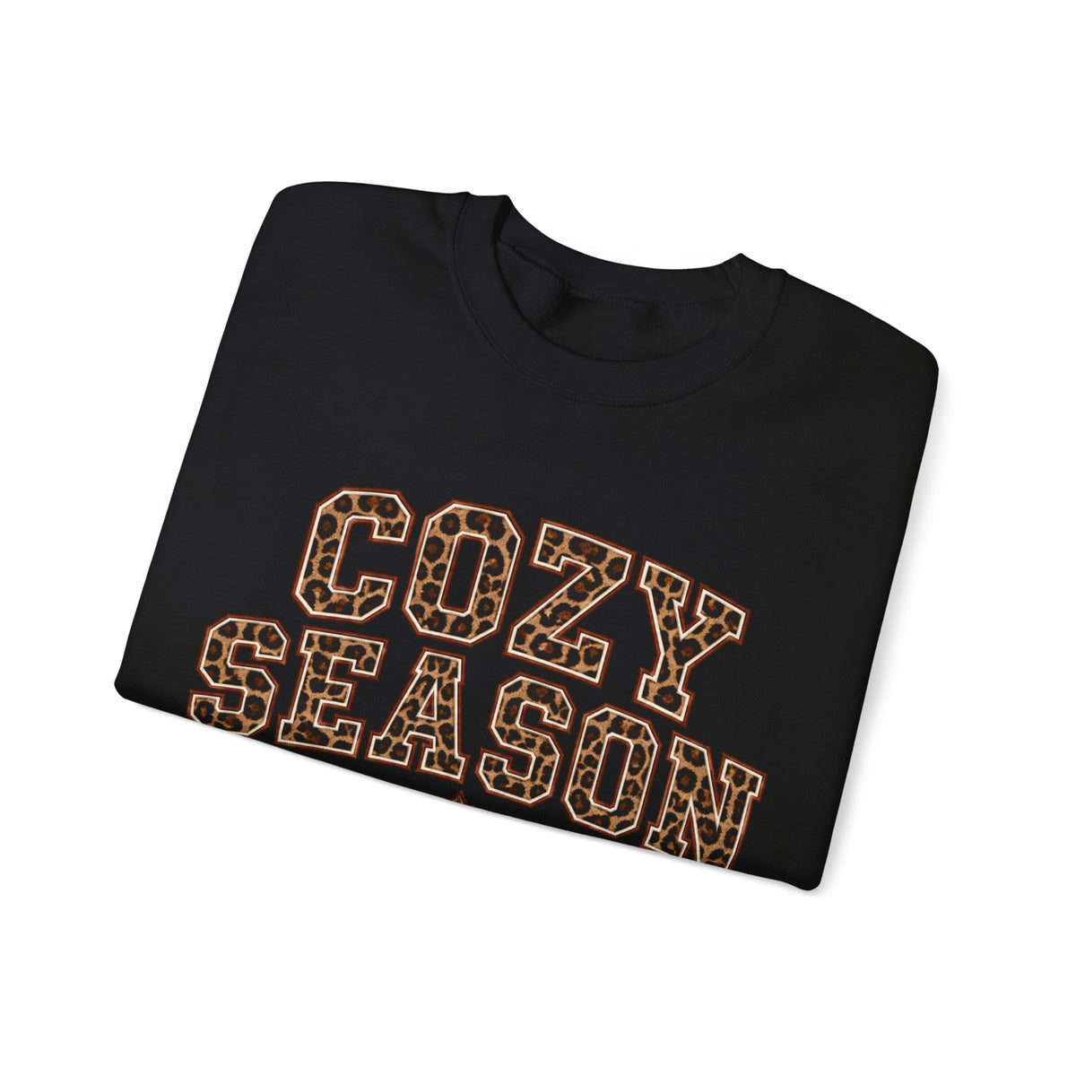 Cozy Season Sweatshirt — Leopard Print "Cozy Season" Fall Crewneck