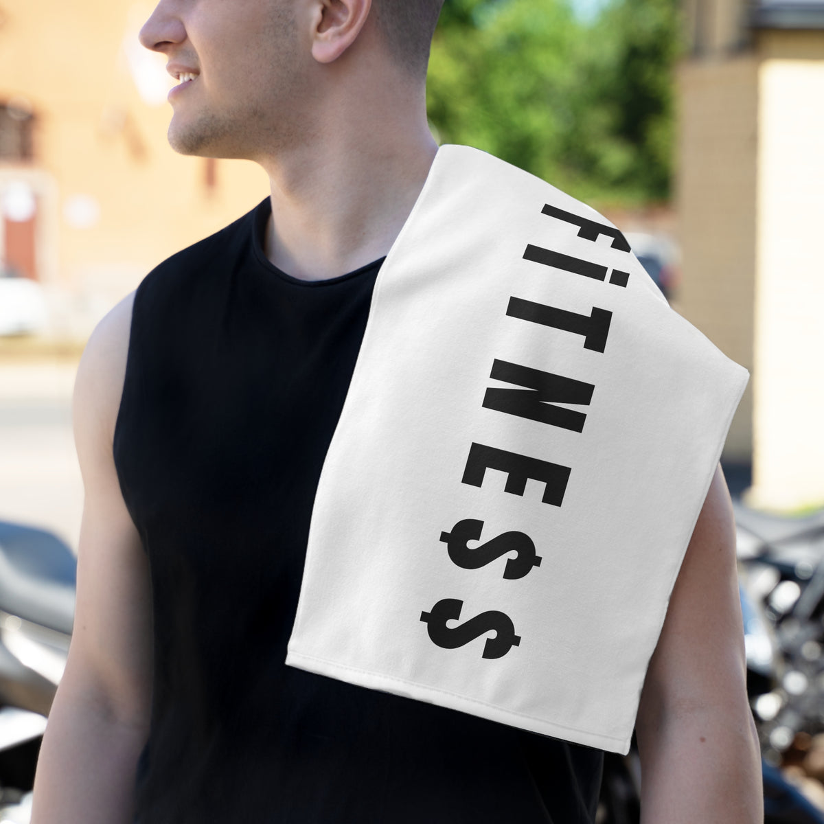 Fitness Rally Towel — Gym Workout Sweat Towel with Dollar Sign Design