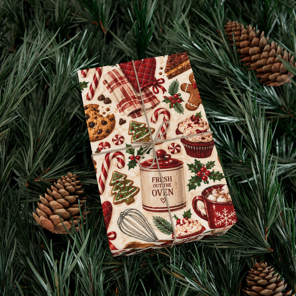 Fresh Out the Oven Christmas Wrapping Paper – Holiday Baking & Christmas Cookie Gift Wrap
