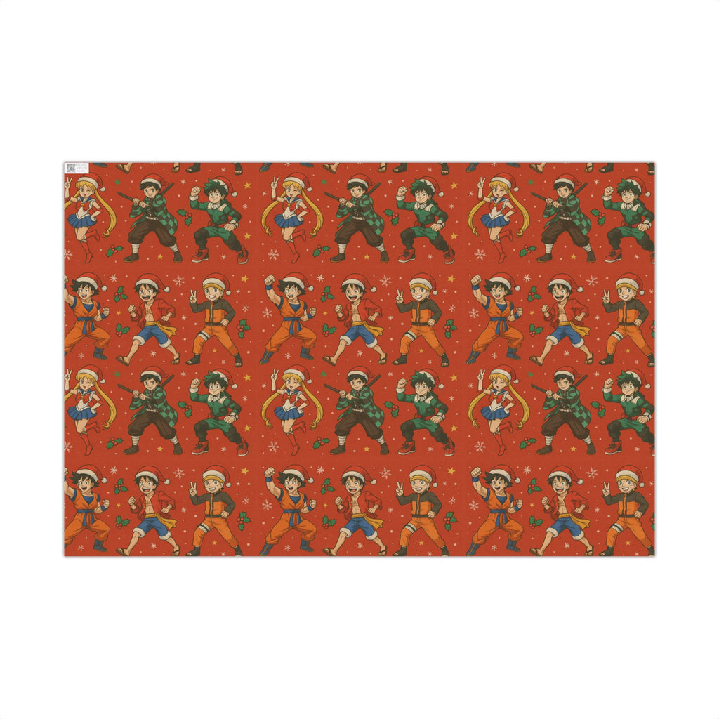 Christmas Anime Wrapping Paper, Festive Gift Wrap Papers for Holidays, Cute Xmas Wrapping Sheets, Unique Present Packaging Supplies, Cartoon
