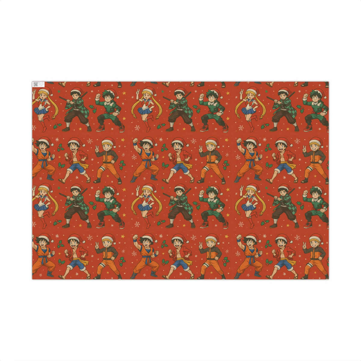 Christmas Anime Wrapping Paper, Festive Gift Wrap Papers for Holidays, Cute Xmas Wrapping Sheets, Unique Present Packaging Supplies, Cartoon