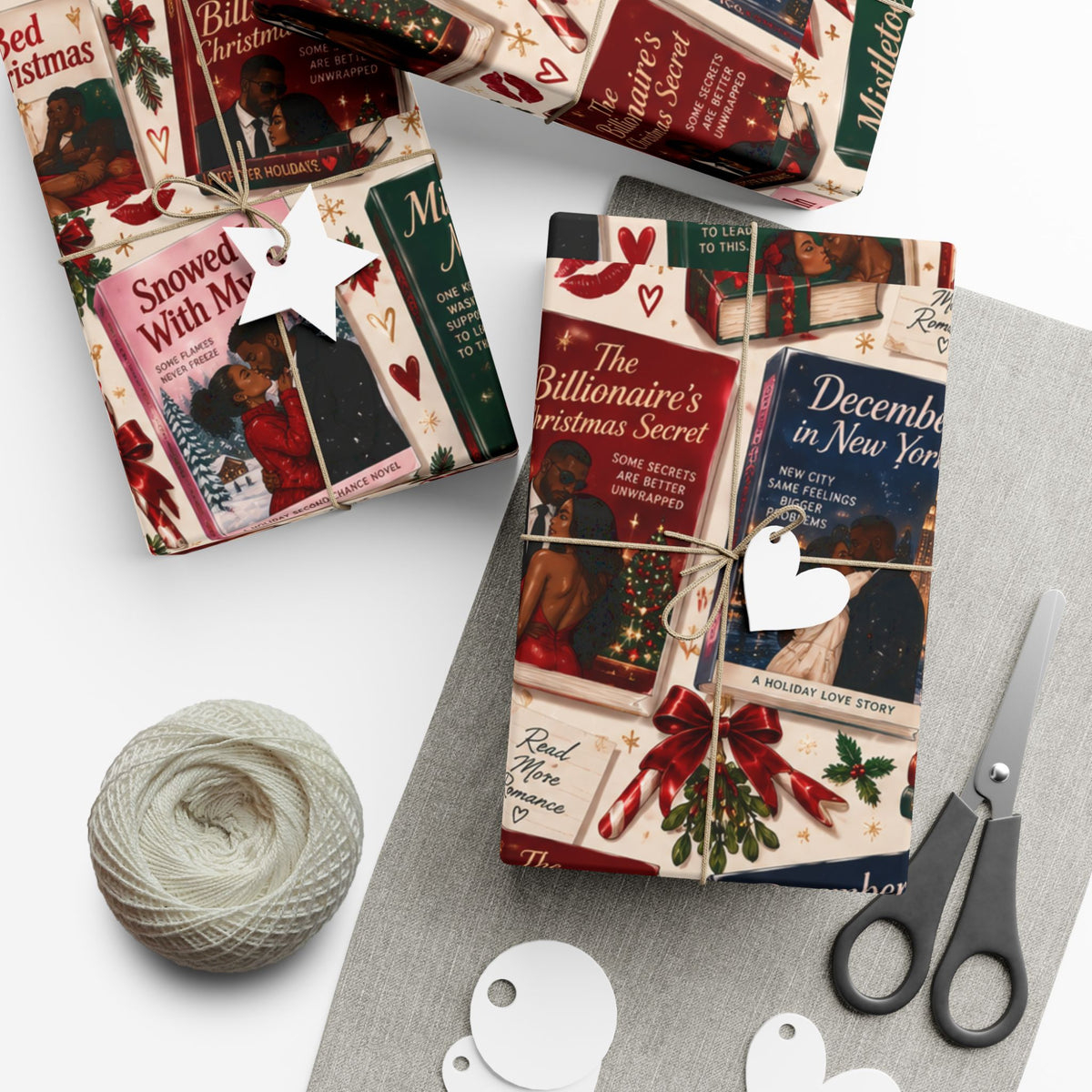 Christmas Romance Novel Wrapping Paper – Spicy Holiday Book Lover Gift Wrap