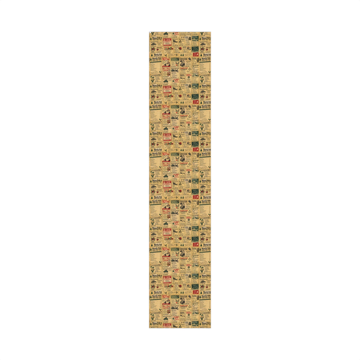 Holiday Yellow Pages Christmas Wrapping Paper – Retro North Pole Directory Gift Wrap