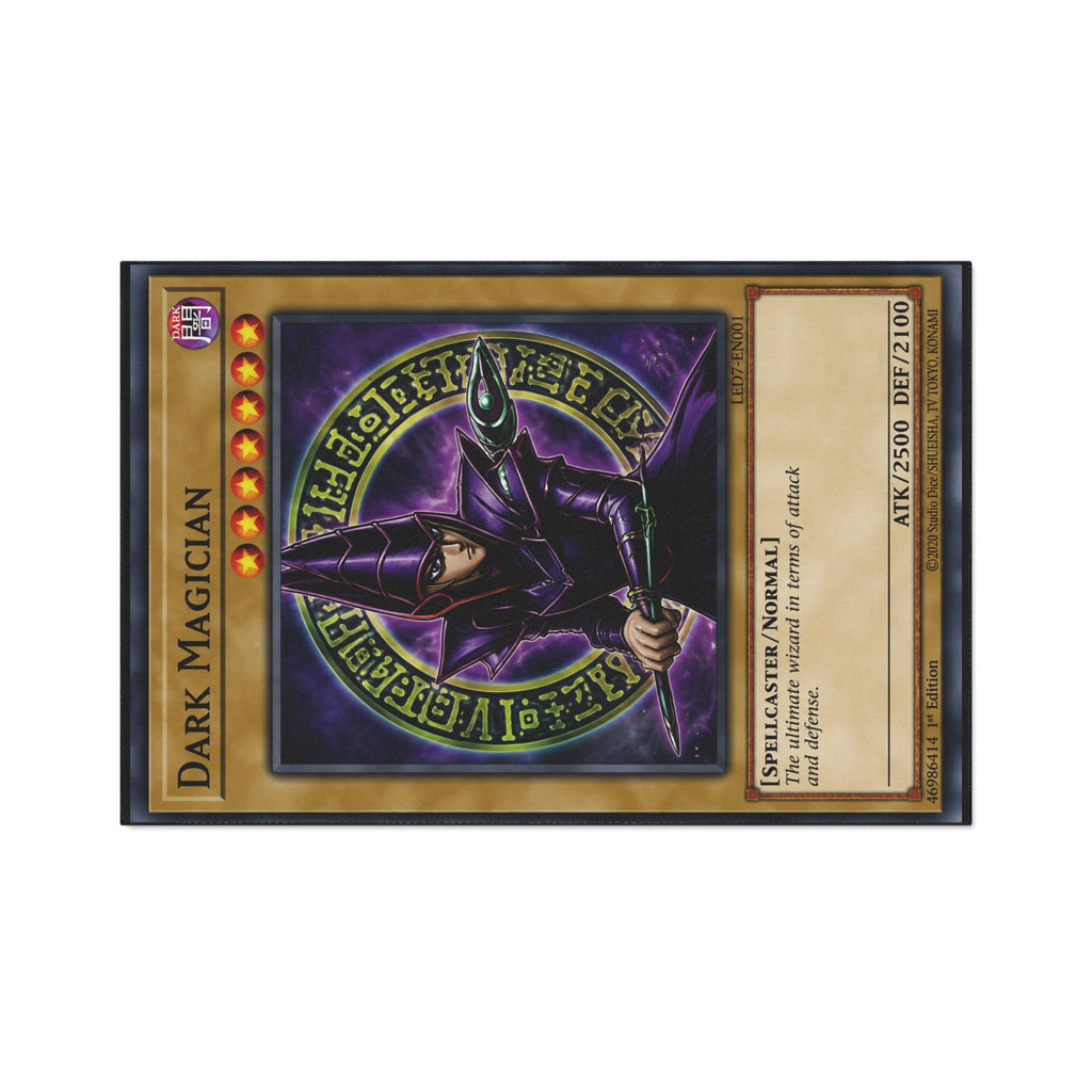 Dark Magician trading card floor mat | game room playmat, anime card art