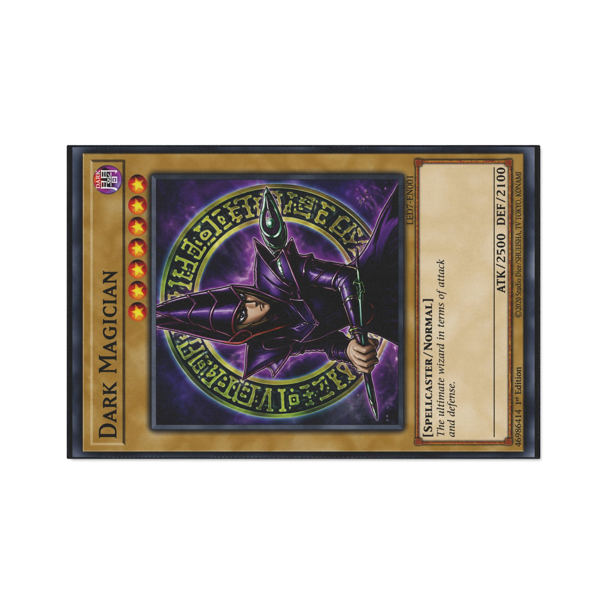 Dark Magician trading card floor mat | game room playmat, anime card art