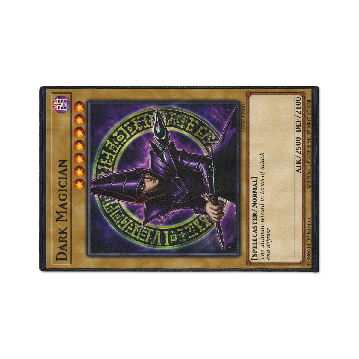 Dark Magician trading card floor mat | game room playmat, anime card art