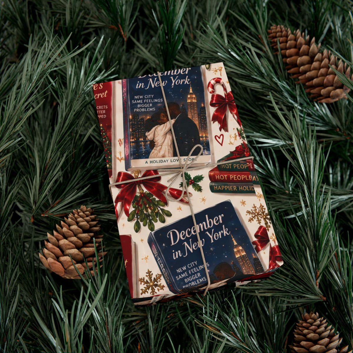 Christmas Romance Novel Wrapping Paper – Spicy Holiday Book Lover Gift Wrap