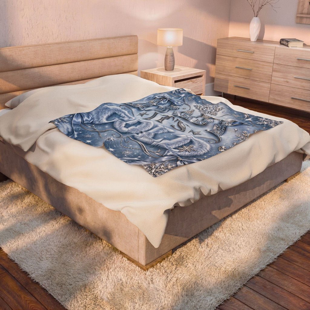 Baby It's Cold Velveteen Plush Blanket — Cozy Winter Snowflake Throw