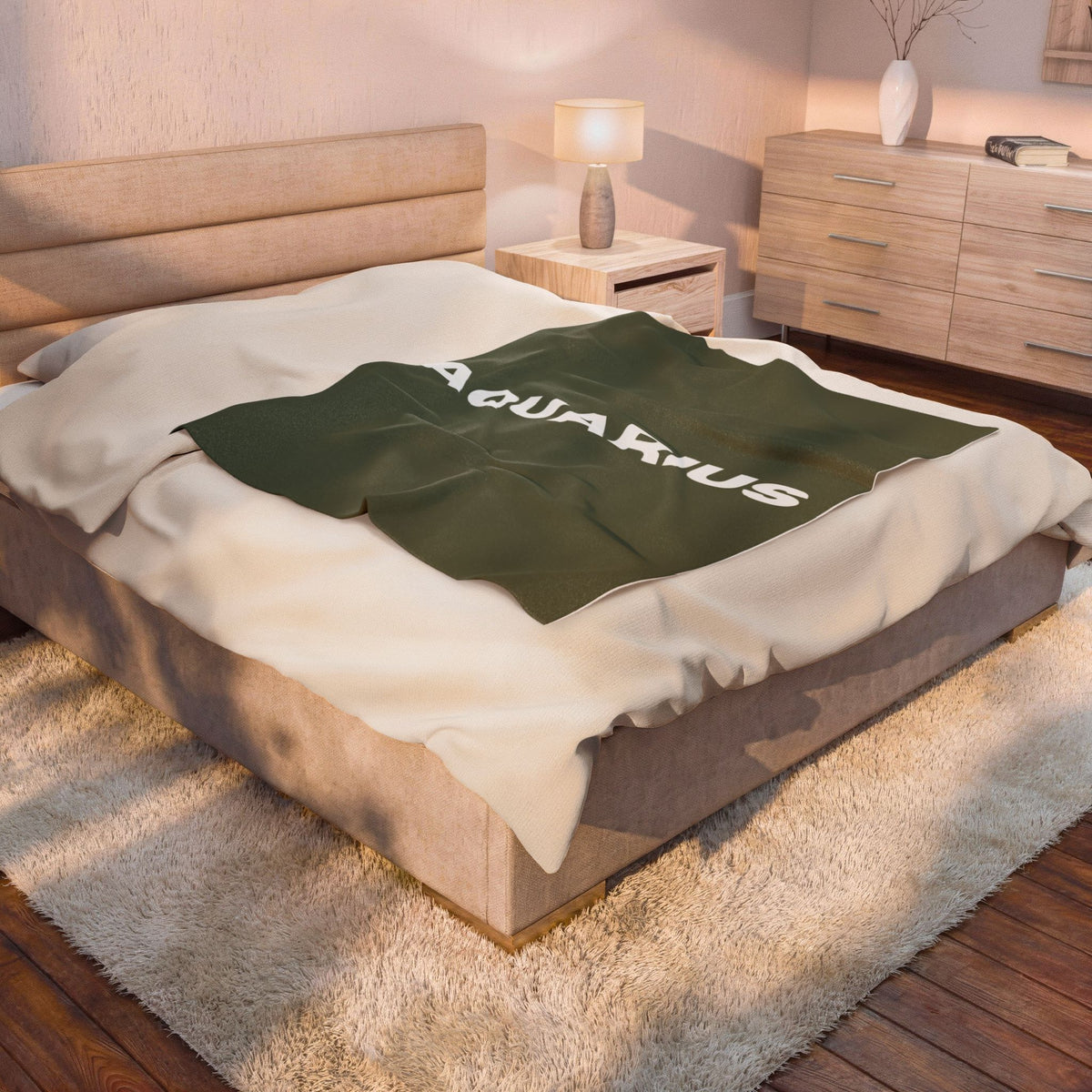 Custom Zodiac Blanket, Astrology Gift, Soft Throw, Custom Velveteen Plush in Sand, Sage, or Navy