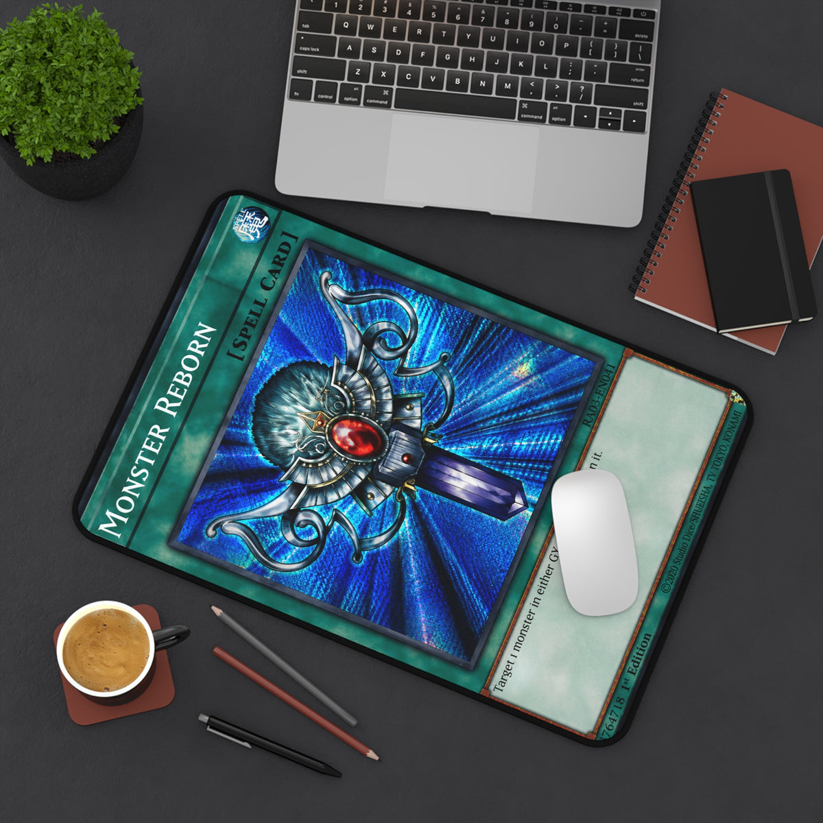 YuGiOh Inspired Monster Reborn Spell Card Desk Mat | Gaming Mouse Pad, Card Game Artwork