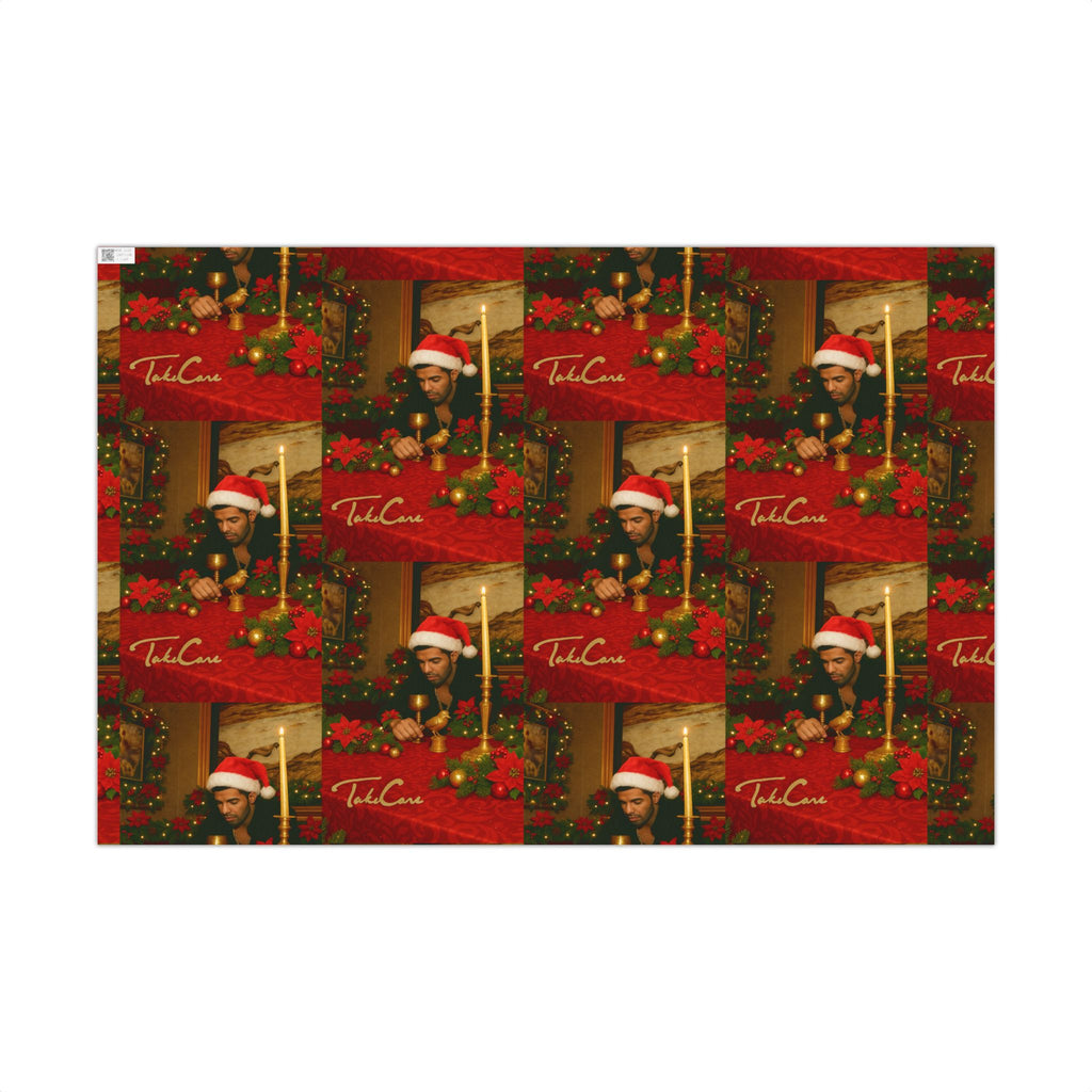 Drake Take Care Design Christmas Wrapping Paper,Holiday Gift Wrap, Festive Present Wrap, Unique Gift Paper, Fun Xmas Wrap