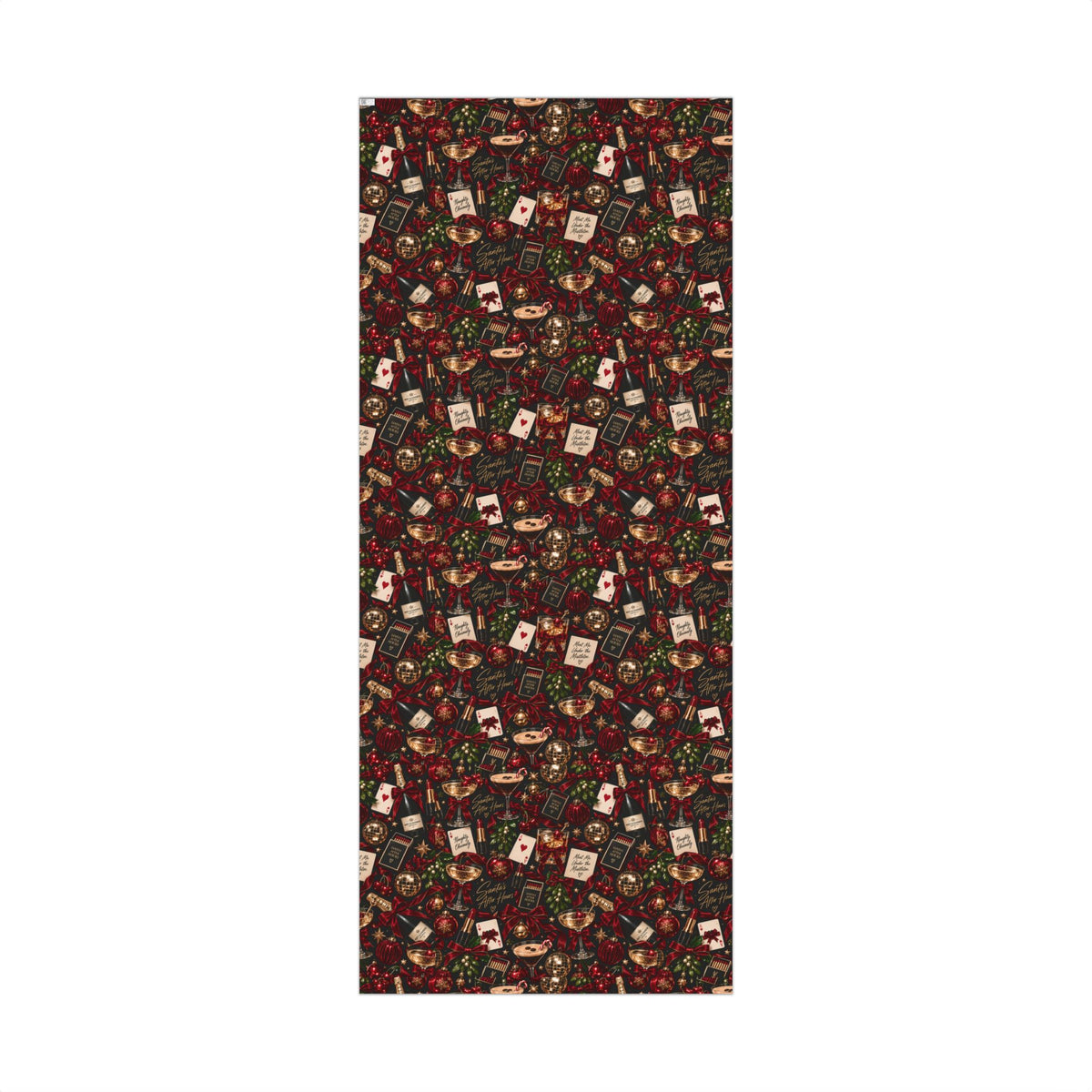 Santa’s After Hours Christmas Wrapping Paper – Naughty Cocktail & Luxury Holiday Gift Wrap