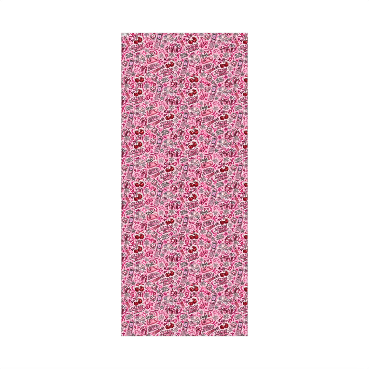 Xmas Baby Y2K Christmas Wrapping Paper – Pink Chrome 2000s Holiday Gift Wrap