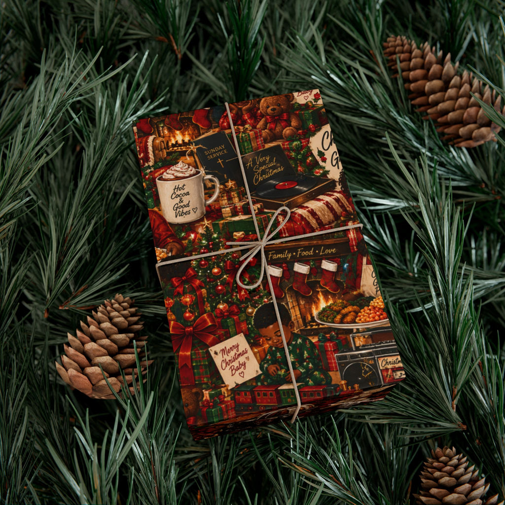 Christmas at Grandma’s Wrapping Paper – Black Family Nostalgia Holiday Gift Wrap