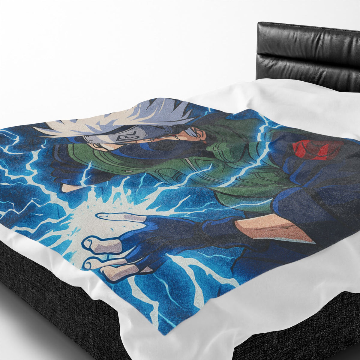 Kakashi Lightning Rasengan Anime Gift Plush Blanket | Anime Ninja Illustration