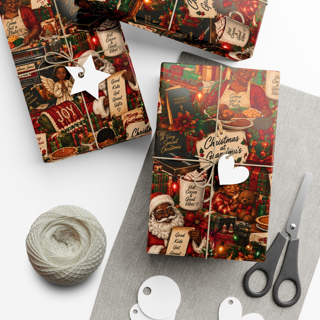 Christmas at Grandma’s Wrapping Paper – Black Family Nostalgia Holiday Gift Wrap