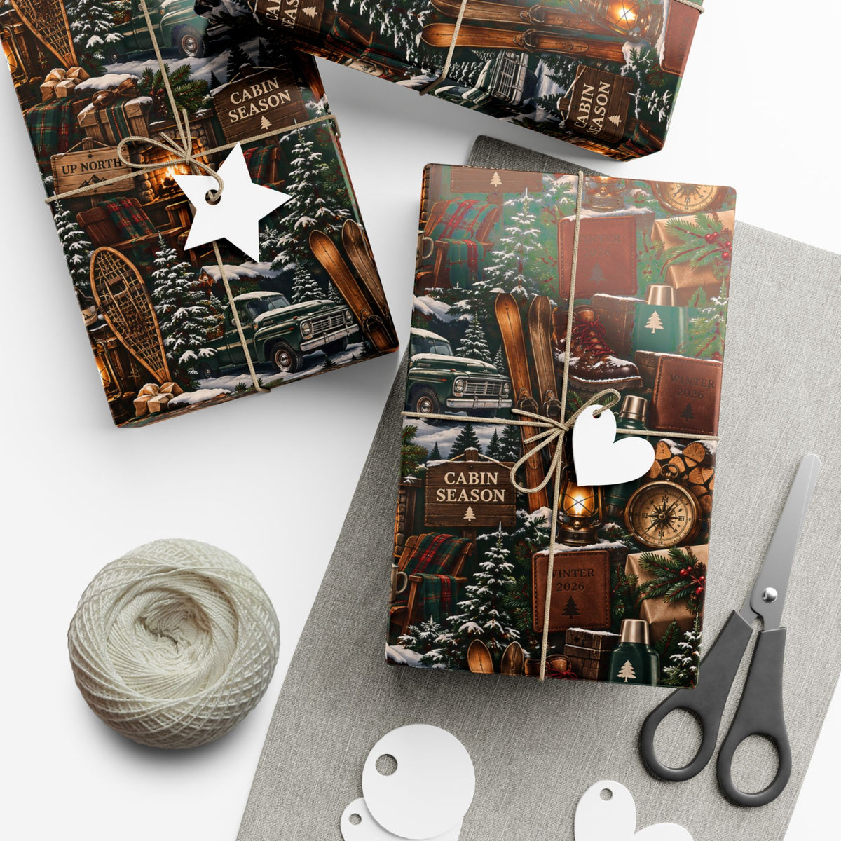 Cabin Season Christmas Wrapping Paper – Rustic Mountain Lodge & Winter Holiday Gift Wrap
