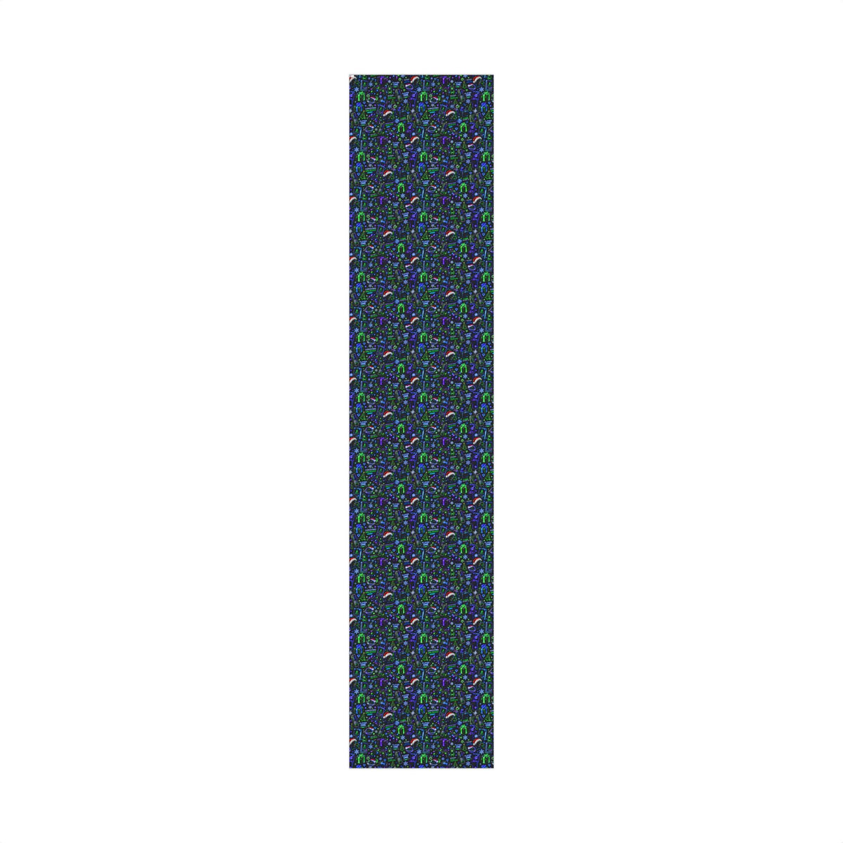 Gift Wrap Paper — Neon Gamer Holiday Pattern (Player One, Snowflakes & Controllers)
