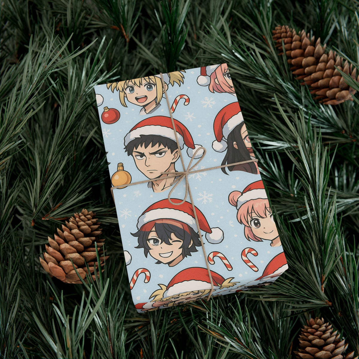 Christmas Anime Wrapping Paper, Festive Gift Wrap Papers for Holidays, Cute Xmas Wrapping Sheets, Unique Present Packaging Supplies, Cartoon