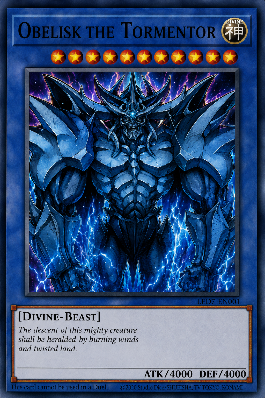 Yu Gi Oh Inspired Obelisk the Tormentor Heavy Duty Floor Mat | Card Game Art Playmat
